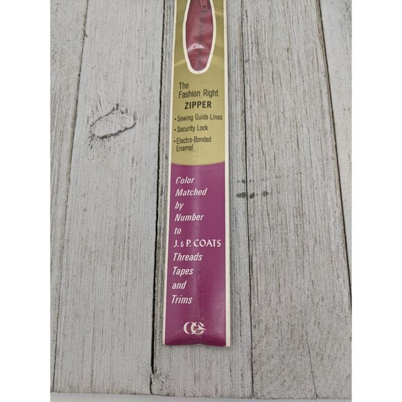 Vintage J&P Coats Skirt or Neck Metal Zipper 9" Red 128 - Picture 3 of 4